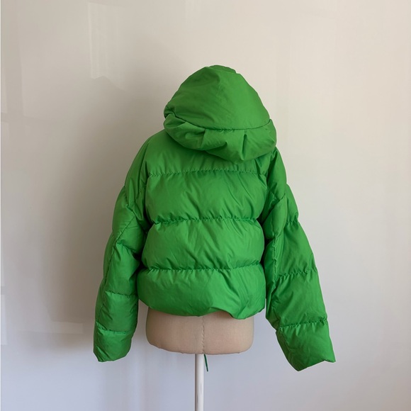 Velvet by Graham & Spencer Puffer Jacket Green Hooded Zip S - Picture 3 of 11